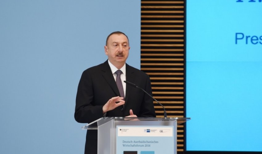 İlham Əliyev Azərbaycan-Almaniya İqtisadi Forumunun açılışında iştirak etdi - Fotolar İlham Əliyev Azərbaycan-Almaniya İqtisadi Forumunun açılışında iştirak etdi - Fotolar