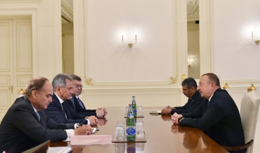 Azeri president, Russian defence minister meet Azeri president, Russian defence minister meet