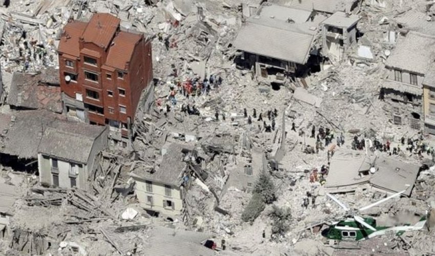 Aerial shots of earthquake-hit Italy