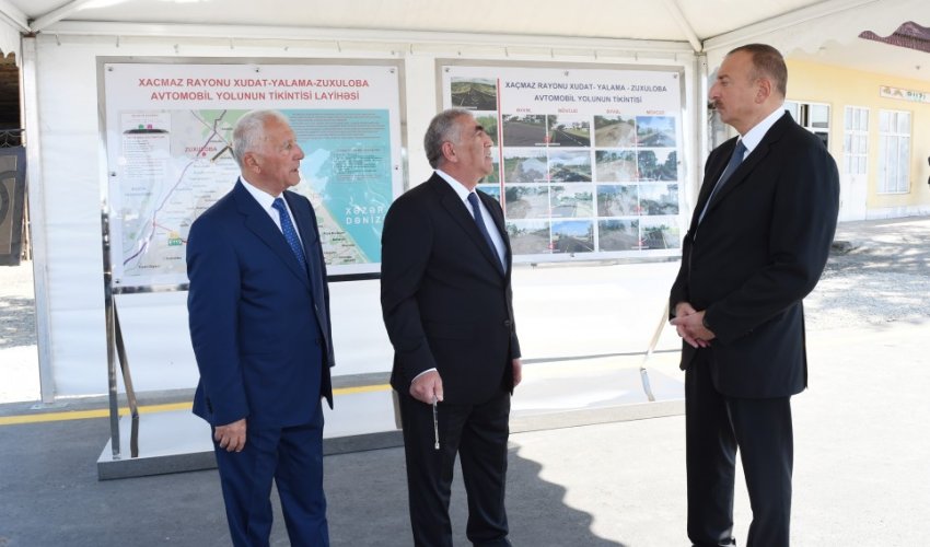 Dövlət başçısı avtomobil yolunun açılışını edib - FOTOLAR