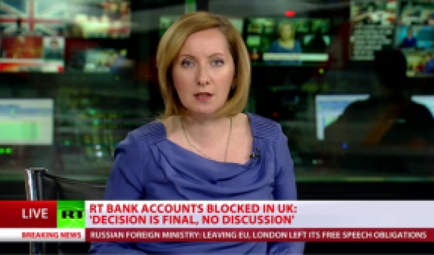 Moscow vows to hit back in row over Russian TV channel's UK accounts Moscow vows to hit back in row over Russian TV channel's UK accounts
