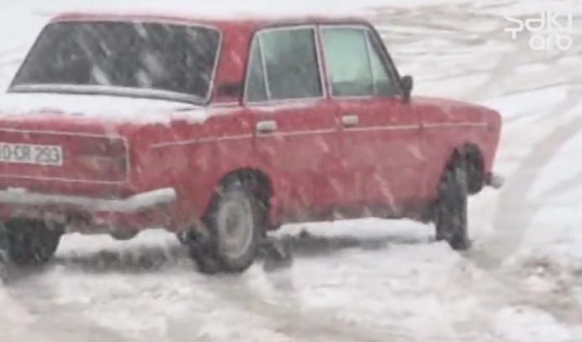 Bakı Şamaxı yolunda GƏRGİNLİK - Sürücülər yolda qaldılar - VİDEO-FOTOLAR