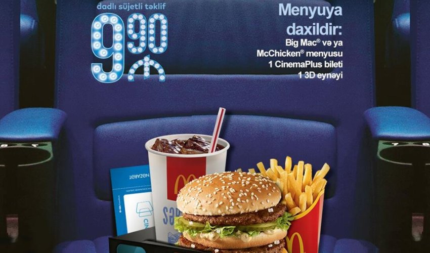 McDonald's Азербайджан совместно с сетью кинотеатров CinemaPlus дали старт новой акции - ВИДЕО