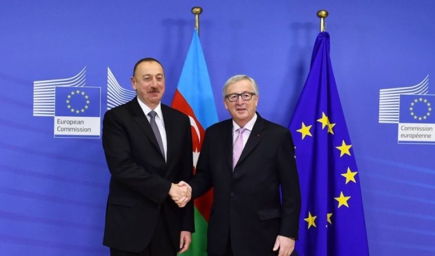 Azərbaycan prezidenti Brüsseldə Jan-Klod Yunkerlə görüşüb