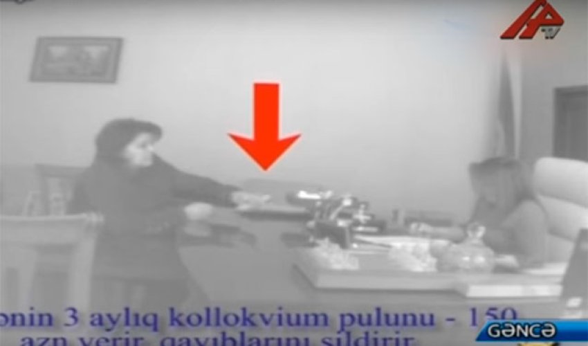 Rüşvət alan direktorun görüntüləri yayıldı - VİDEO Rüşvət alan direktorun görüntüləri yayıldı - VİDEO