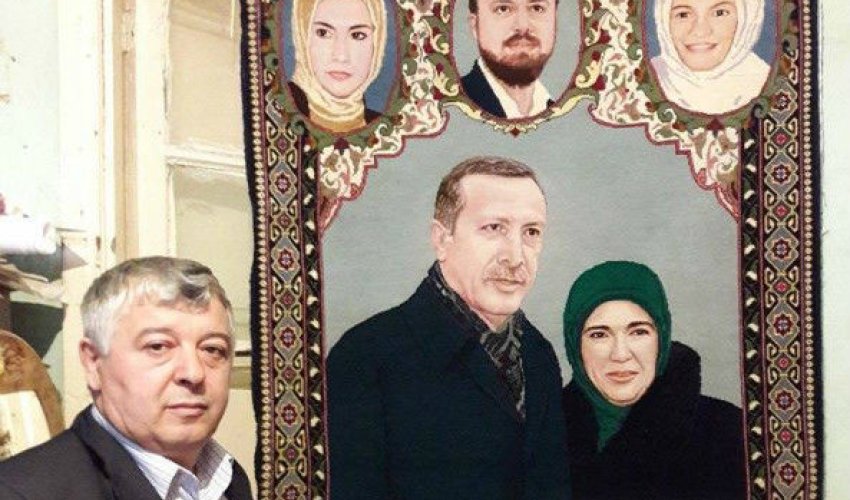 Ərdoğan və ailəsinin portreti xalçada – FOTOLAR