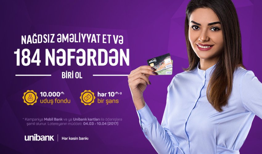 Unibankın 10.000 AZN-lik lotereyasının qalibləri məlum oldu
