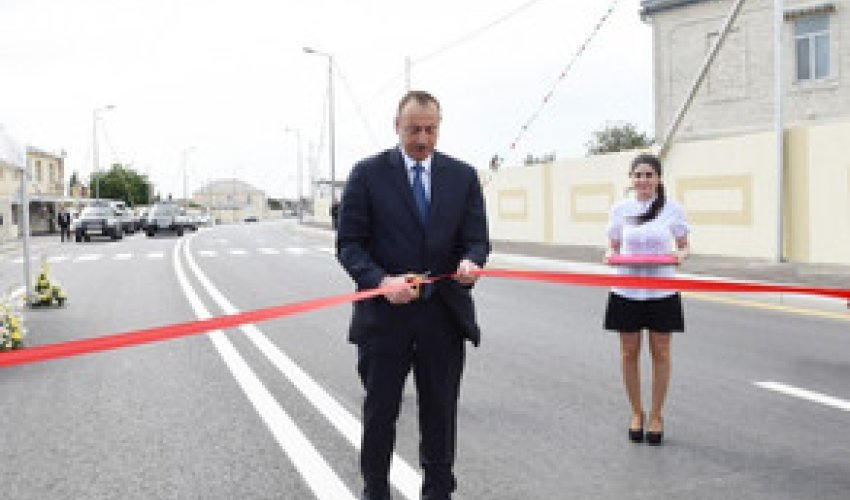 Prezident yeni tikilən yolların açılışında iştirak edib