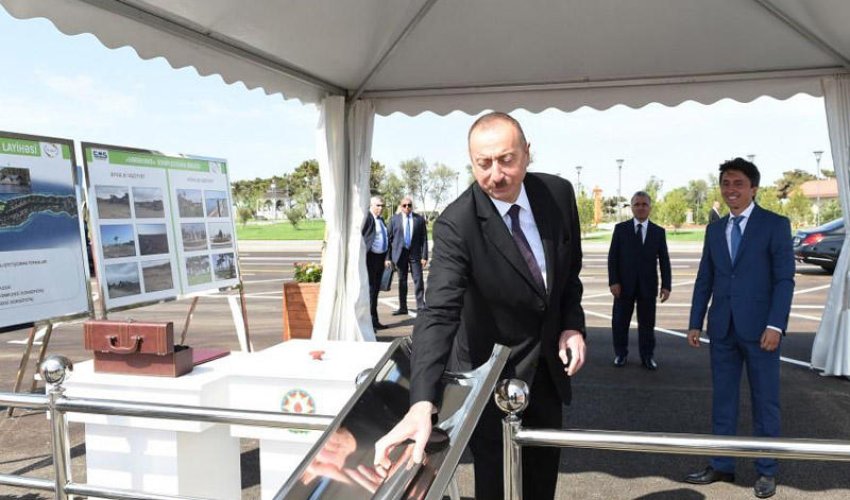 Prezident   balıqyetişdirmə fermalarının təməlini qoyub - FOTO