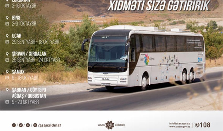 Səyyar ASAN xidmət 5 yeni məntəqədə