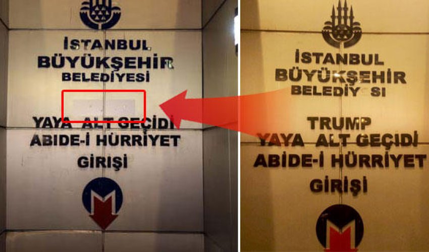 İstanbulda yeraltı keçiddən Trampın adı götürüldü