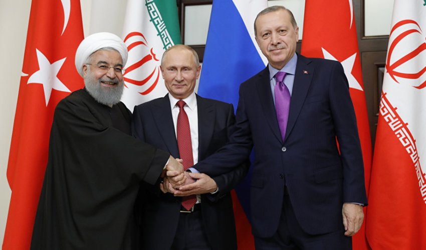 Ərdoğan, Putin və Ruhaninin görüşü başladı