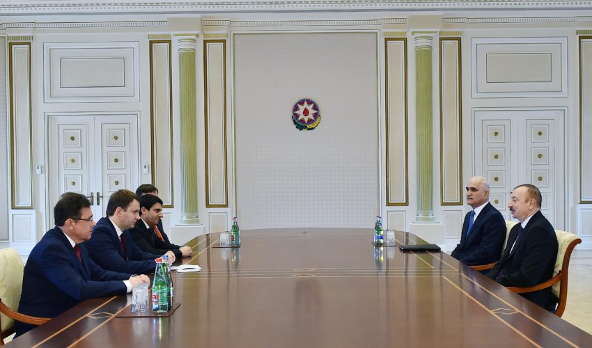 İlham Əliyev Rusiyanın iqtisadi inkişaf nazirini qəbul edib