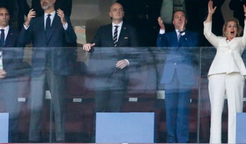 Medvedevin xanımı futbolda emosiyalarını cilovlaya bilmədi (VİDEO)