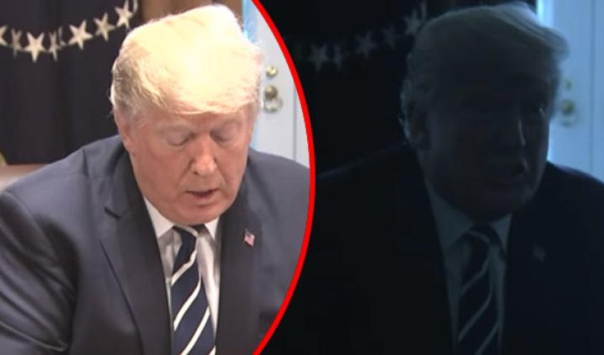 Trampın çıxışı zamanı Ağ Evdə işıqlar söndü - VİDEO