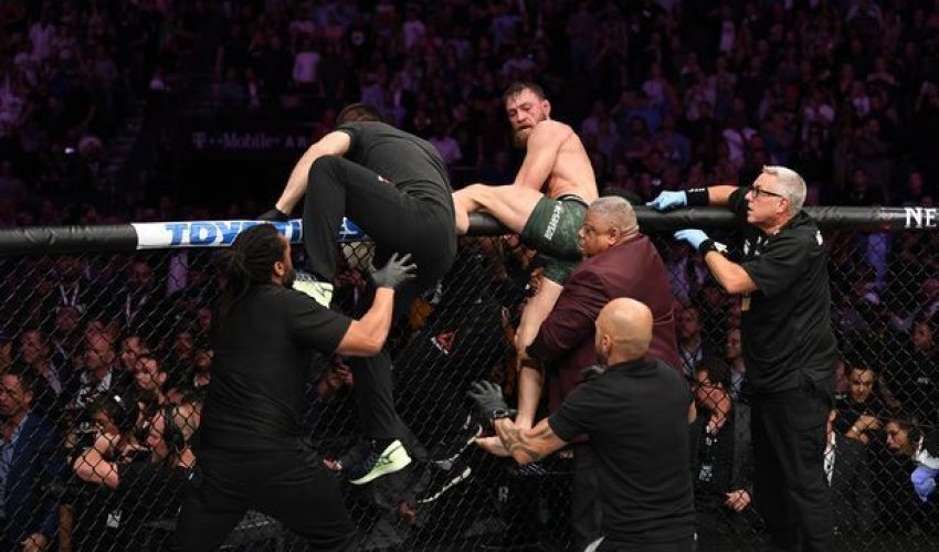 Nurməhəmmədov-Makqreqor döyüşündən sonra kütləvi dava - VİDEO