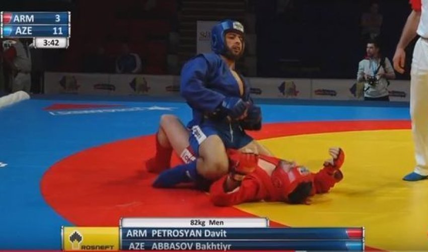 Bəxtiyar Abbasov dünya çempionatında ermənini döşəyə çıxmağa peşman etdi