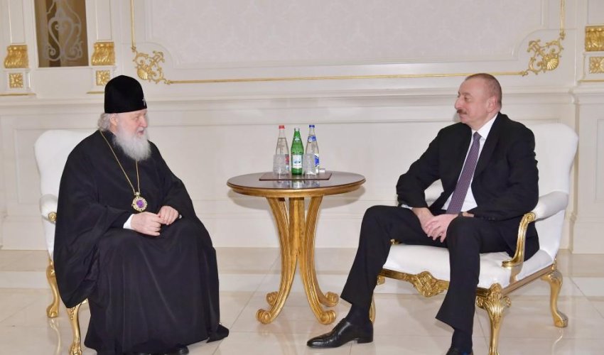 Ilham Aliyev meets Patriarch Kirill of Moscow and All Russia