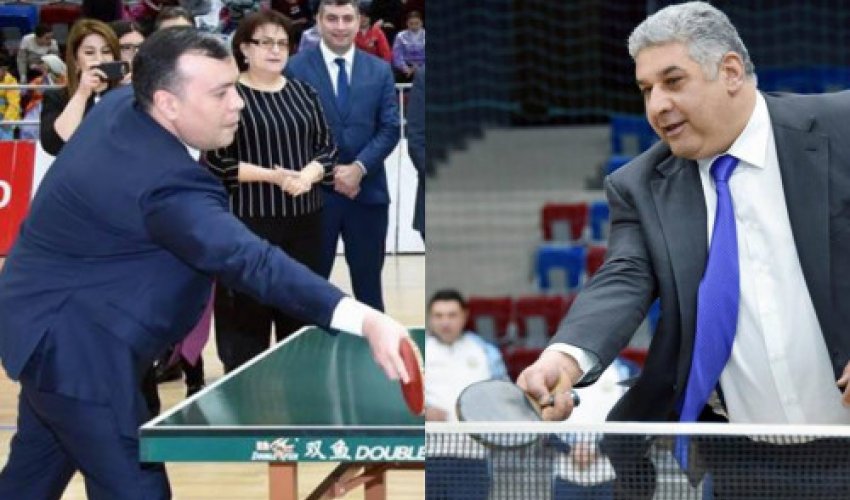 Nazirlər stolüstü tennis oynadı – FOTOLAR Nazirlər stolüstü tennis oynadı – FOTOLAR
