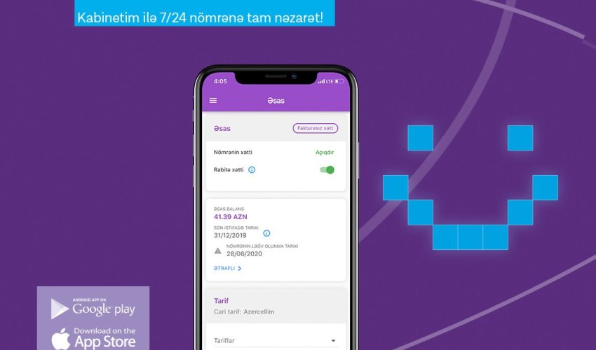 With Azercell’s ‘Kabinetim” application managing your number is more convenient now