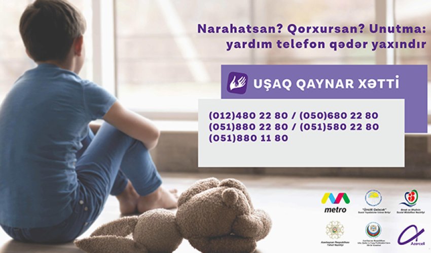 Azercell-in dəstəklədiyi “Uşaq Qaynar Xətt” xidmətinə yay ayları ərzində 1547 müraciət daxil olub Azercell-in dəstəklədiyi “Uşaq Qaynar Xətt” xidmətinə yay ayları ərzində 1547 müraciət daxil olub