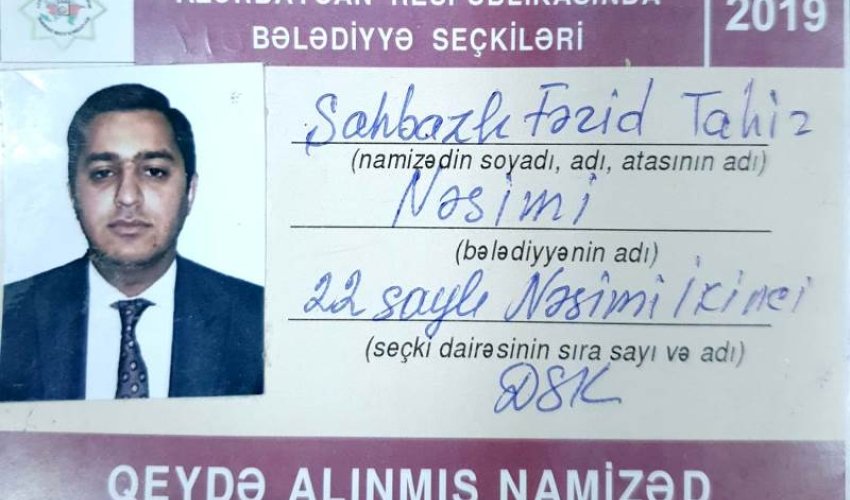 Daha bir jurnalist bələdiyyə üzvlüyünə NAMİZƏD OLDU Daha bir jurnalist bələdiyyə üzvlüyünə NAMİZƏD OLDU