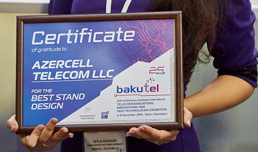 Azercell was awarded the certificate for Azercell was awarded the certificate for
