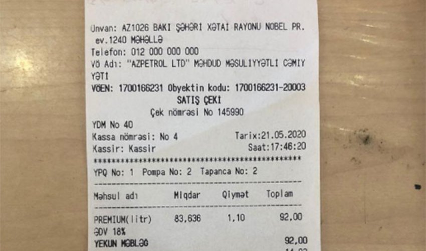 “Maşınım 66 litr tutsa da, 83 litrin pulunu aldılar” “Maşınım 66 litr tutsa da, 83 litrin pulunu aldılar”