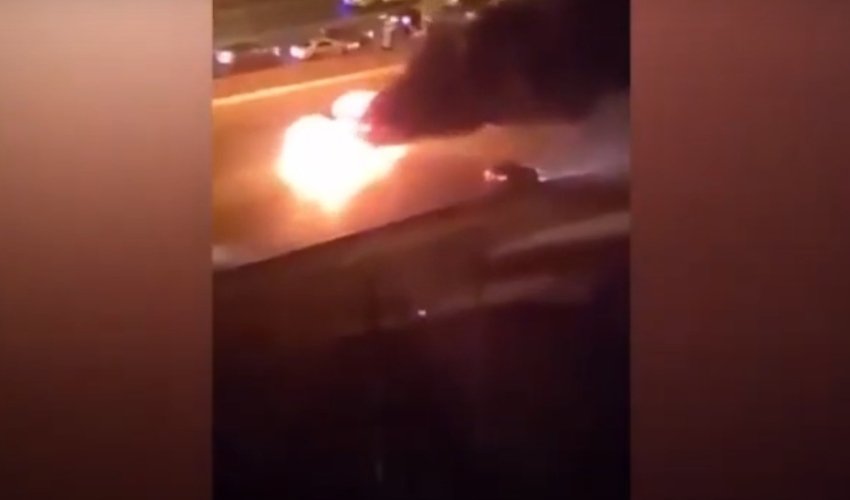 Aeroport yolunda güclü yanğın — ANBAAN VİDEO