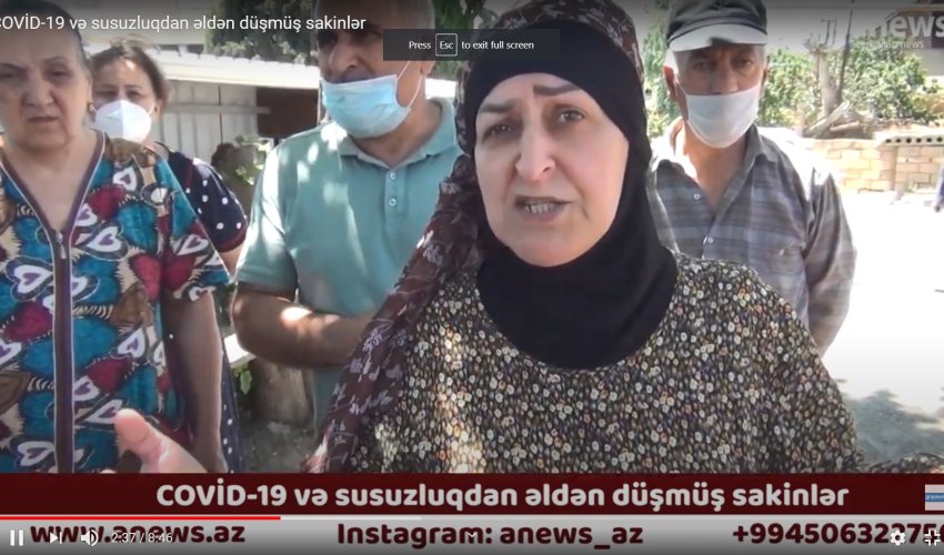 COVİD-19 və susuzluqdan əldən düşmüş sakinlər - VİDEO COVİD-19 və susuzluqdan əldən düşmüş sakinlər - VİDEO