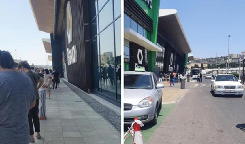 Bu gündən müştərilər böyük marketlərə növbə ilə buraxılır - FOTO