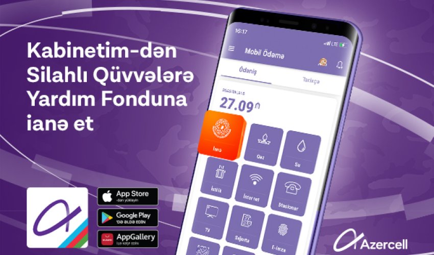 Ordumuzu “Kabinetim” tətbiqindən dəstəkləmək imkanı Ordumuzu “Kabinetim” tətbiqindən dəstəkləmək imkanı