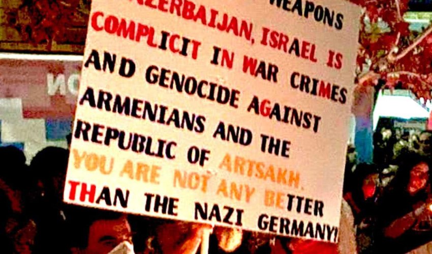 Armenian protest in Los Angeles equates Israel to Nazi Germany Armenian protest in Los Angeles equates Israel to Nazi Germany