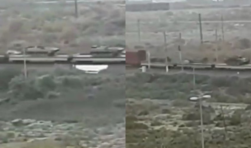 Ermənilərdən qənimət götürülən tanklar Bakıya gətirilir - VİDEO Ermənilərdən qənimət götürülən tanklar Bakıya gətirilir - VİDEO