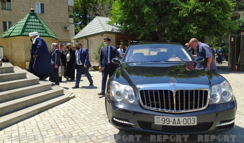 Allahşükür Paşazadə Aleksandr Ata ilə vida mərasimində - Fotolar