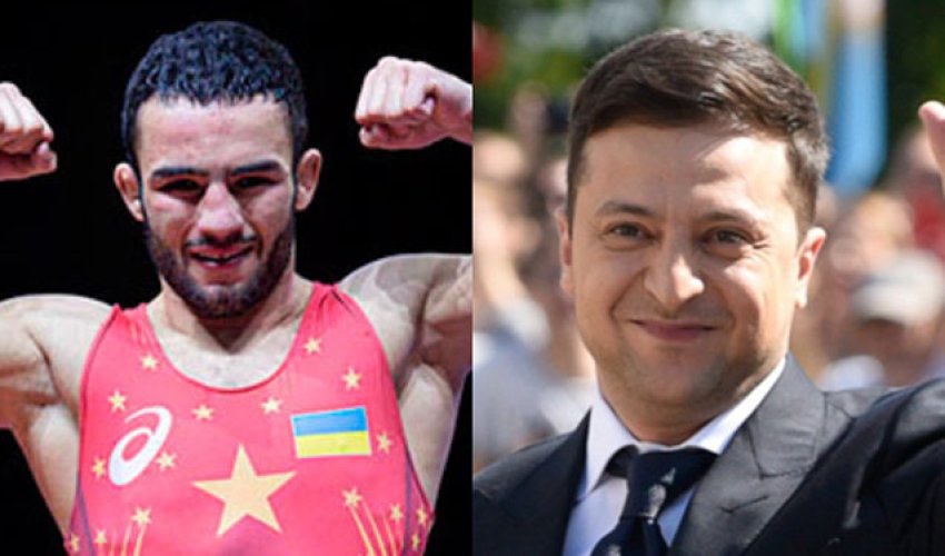 Zelenski azərbaycanlı güləşçini təbrik etdi - FOTO