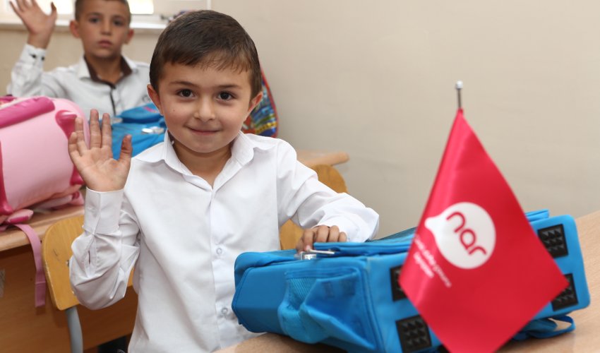 Nar provides school supplies for first graders of schools in Tartar and Fizuli