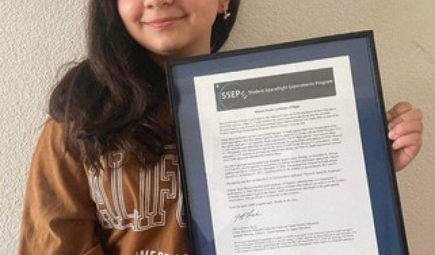 Azerbaijani schoolgirl receives NASA's international certificate