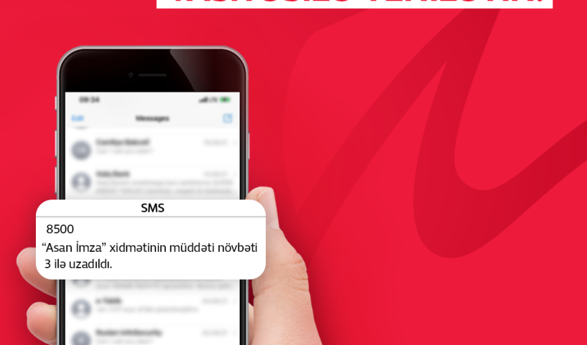 Bakcell abunəçiləri üçün “Asan İmza”nı SMS vasitəsilə yeniləmək imkanı Bakcell abunəçiləri üçün “Asan İmza”nı SMS vasitəsilə yeniləmək imkanı
