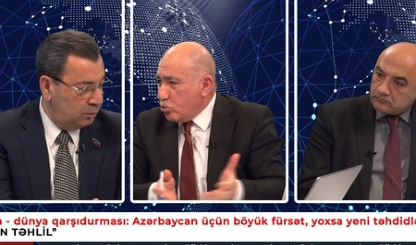 Müsavatın efirində dava - AzTV-nin baş redaktoru Pənah Hüseyni döydü - VİDEO