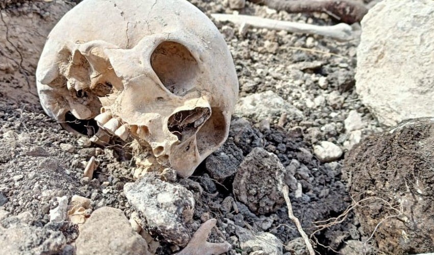 Remains of corpses, unearthed in Farrukh, exhumed