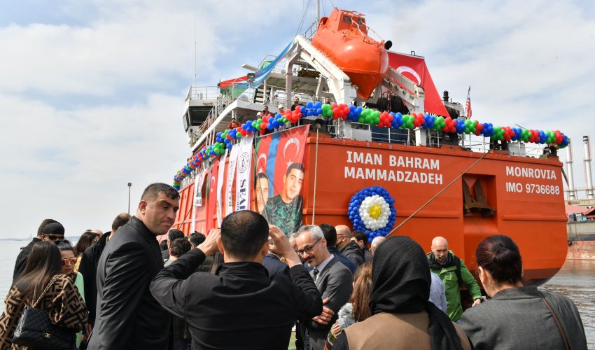 Şəhid qardaşların adını daşıyan gəmi suya buraxıldı - Foto