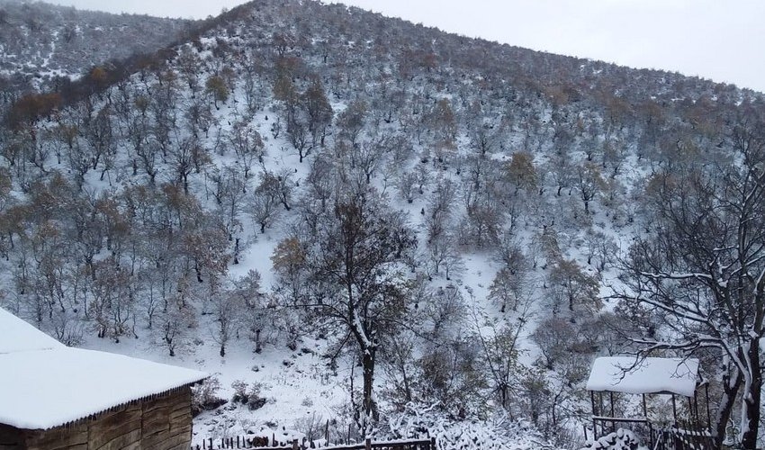 Snow falls in Azerbaijan's Shahdag