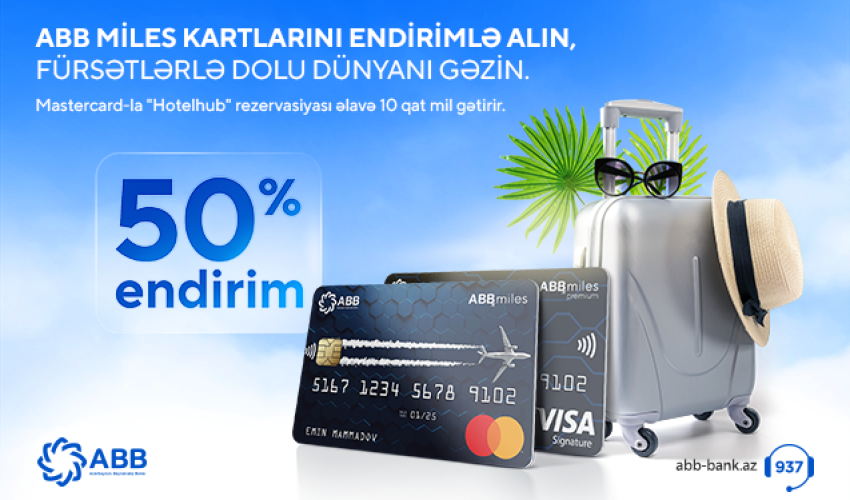 ABB Miles kartlarında böyük endirim və onqat mil!