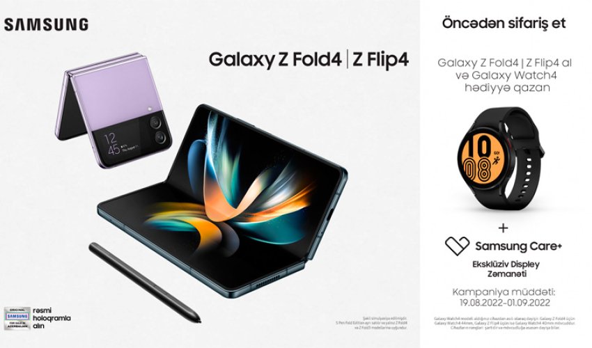 Galaxy Z Fold4 və Galaxy Z Flip4 öncədən sifariş etmək üçün üç gün qalıb! - FOTO