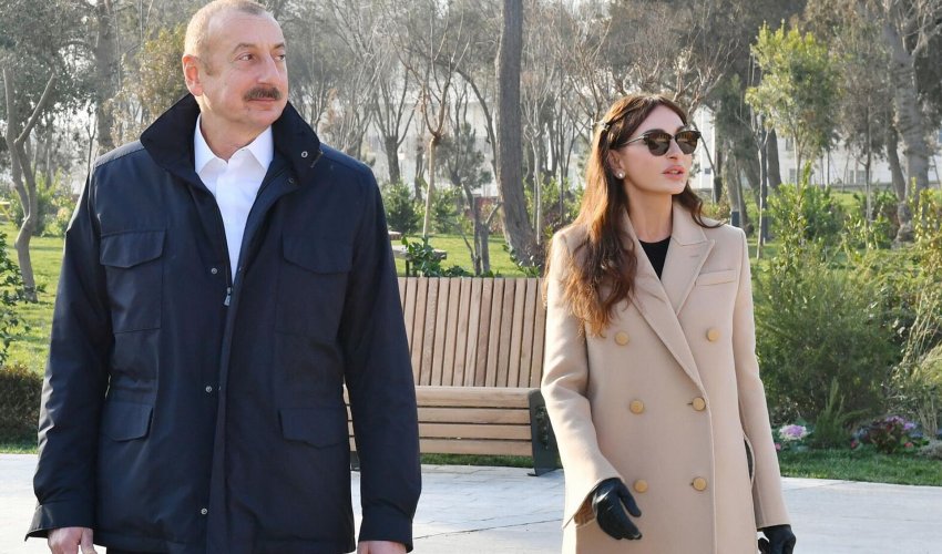 İlham Əliyev xanımı ilə Orta Zəyzid kəndinə getdi İlham Əliyev xanımı ilə Orta Zəyzid kəndinə getdi