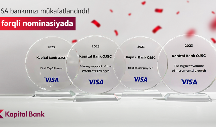 Kapital Bank Visa-nın 4 mükafatına layiq görülüb