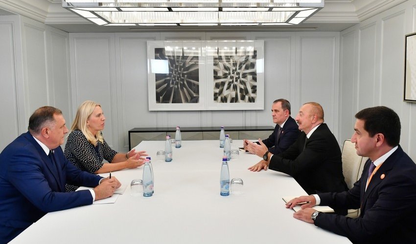 Президент Ильхам Алиев встретился с членом Президиума и президентом Республики Сербской Боснии и Герцеговины