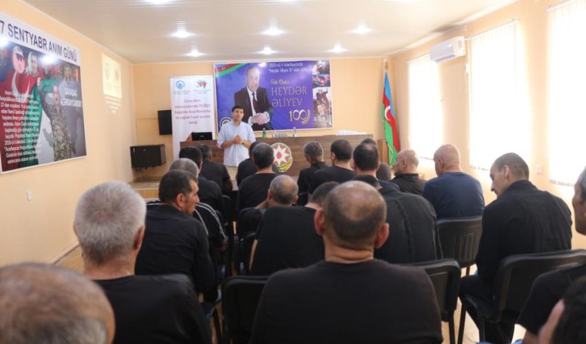 Cəzaçəkmə müəssisəsində sağlam həyata dair maarifləndirmə layihəsi keçirilib Cəzaçəkmə müəssisəsində sağlam həyata dair maarifləndirmə layihəsi keçirilib