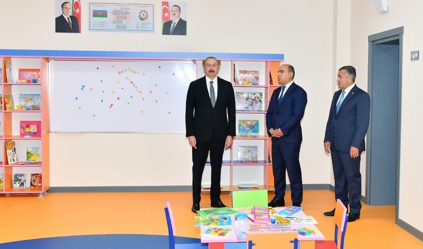 Prezident Xırdalanda məktəb açılışında iştirak edib